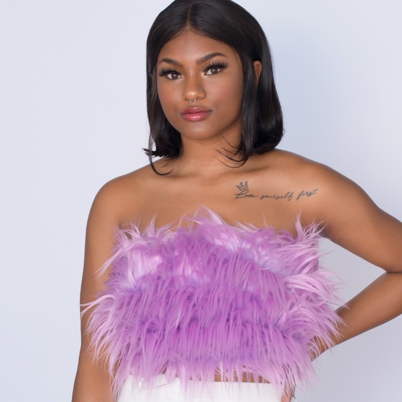 Tops - Lavender Fur Crop Top
